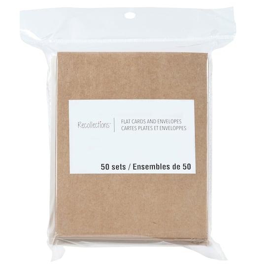 12 Packs: 50 ct. (600 total) 4.25" x 5.5" Kraft Flat Cards & Envelopes by Recollections™